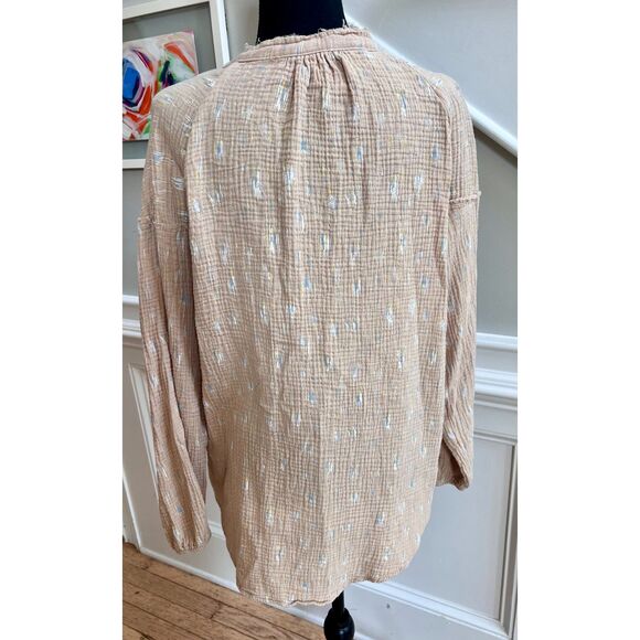 ☁️ Wonderly Waffle-Gauze Long Sleeve Blouse | Size XL | 100% Cotton - Picture 2 of 8